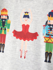 Christmas Girls Nutcracker Print Outfit Set