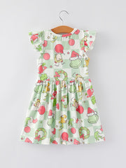 Girls Christmas Character Print Dress