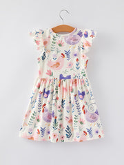 Girls Farm Print Dress