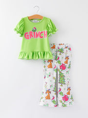 Girls Christmas Cartoon Print Dress