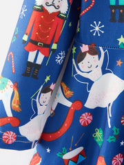 Christmas Nutcracker Characters Print Girls Dress