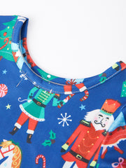 Christmas Nutcracker Characters Print Girls Dress