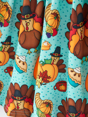 Thanksgiving Print Girls Dress