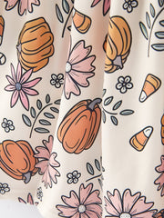 Thanksgiving Pumpkin Print Girls Dress