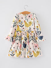 Thanksgiving Print Girls Dress