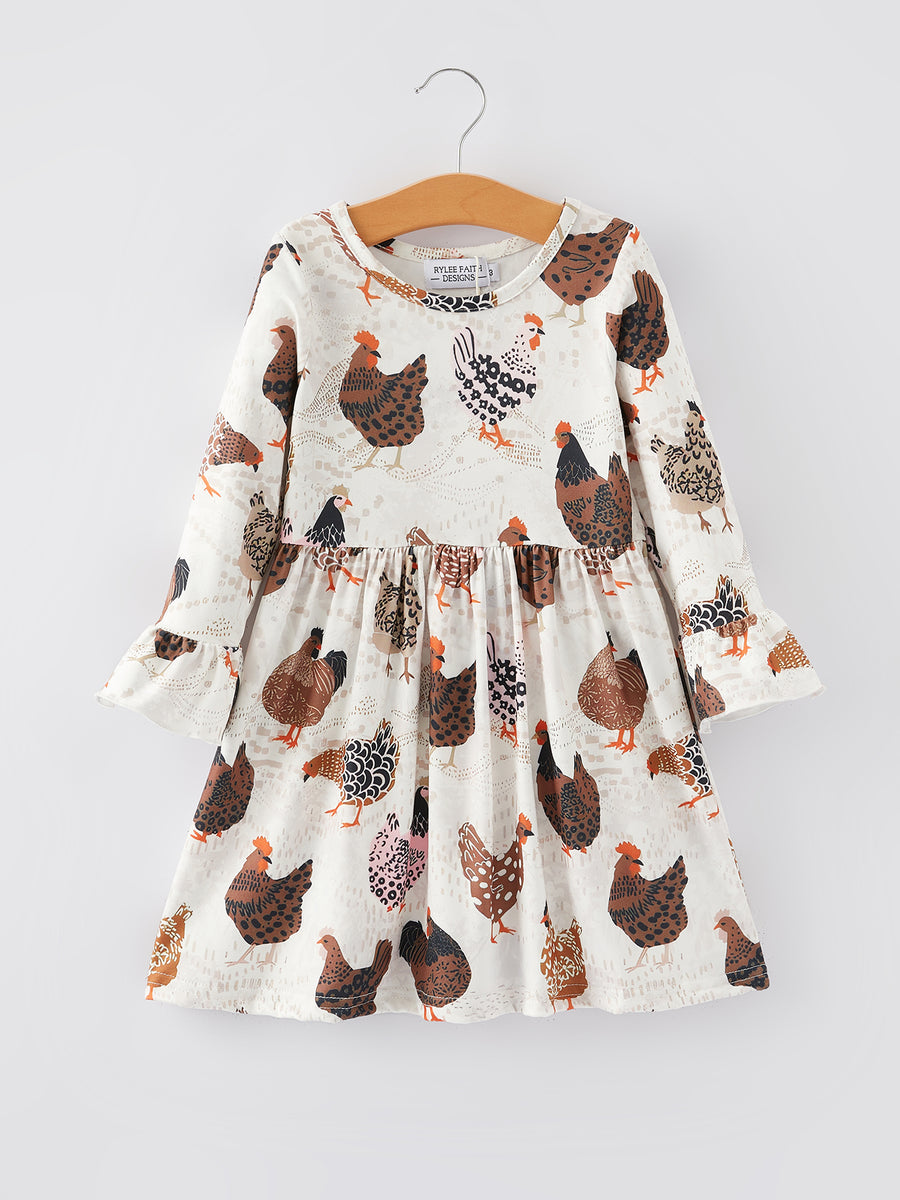 Thanksgiving Print Girls Dress