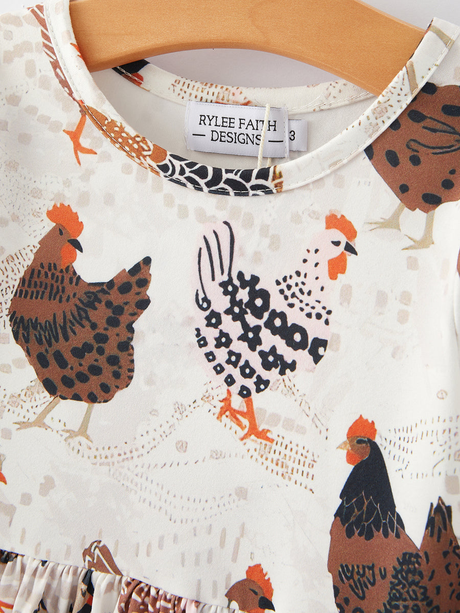 Thanksgiving Print Girls Dress