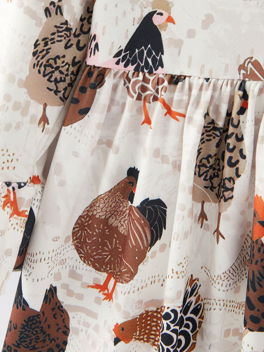 Thanksgiving Print Girls Dress