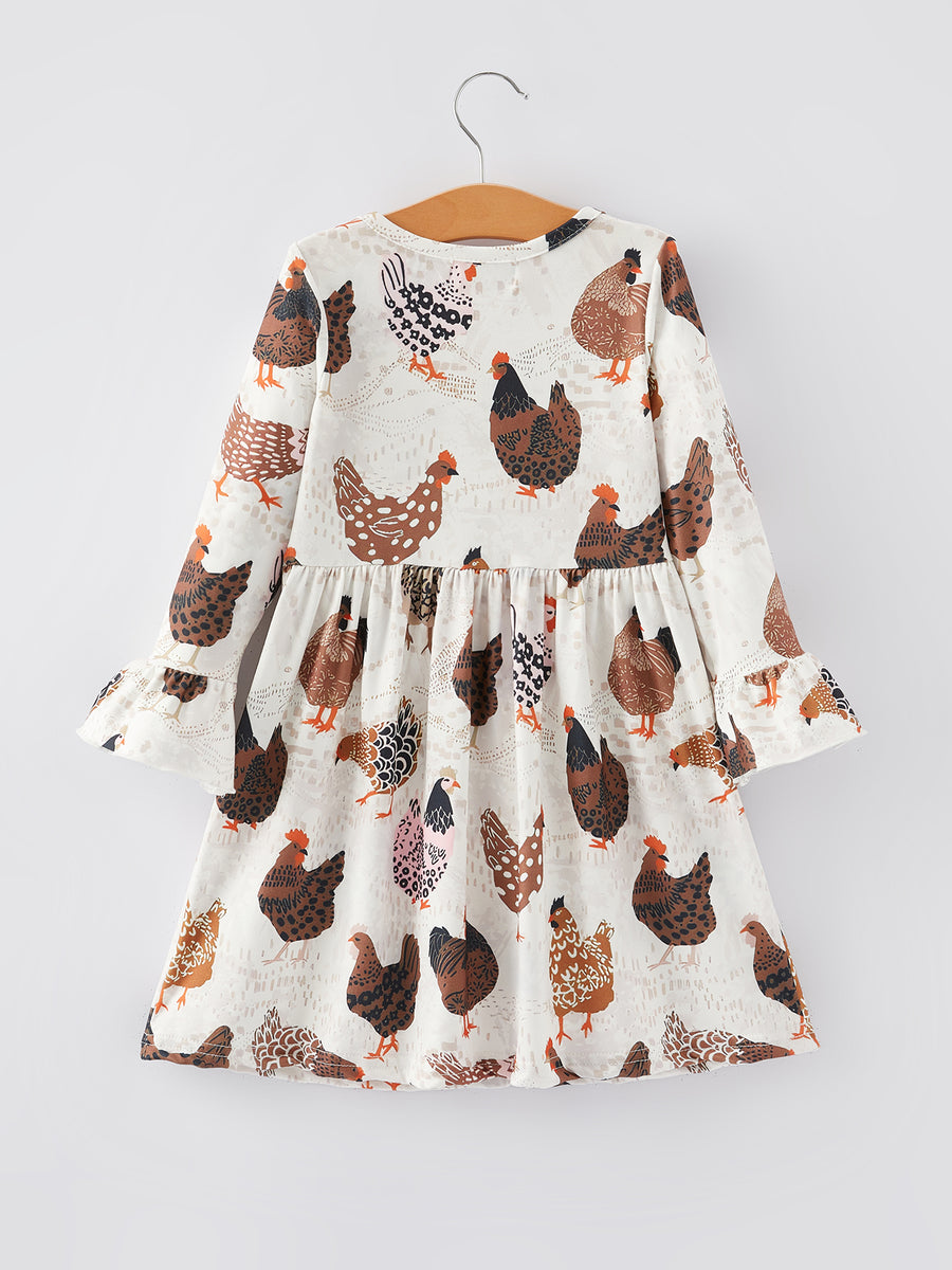 Thanksgiving Print Girls Dress