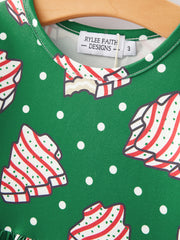 Christmas Gingerbread Print Girls Dress