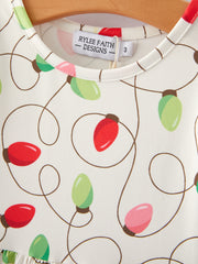 Christmas Lights Print Girls Dress