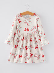 Christmas Gingerbread Print Girls Dress