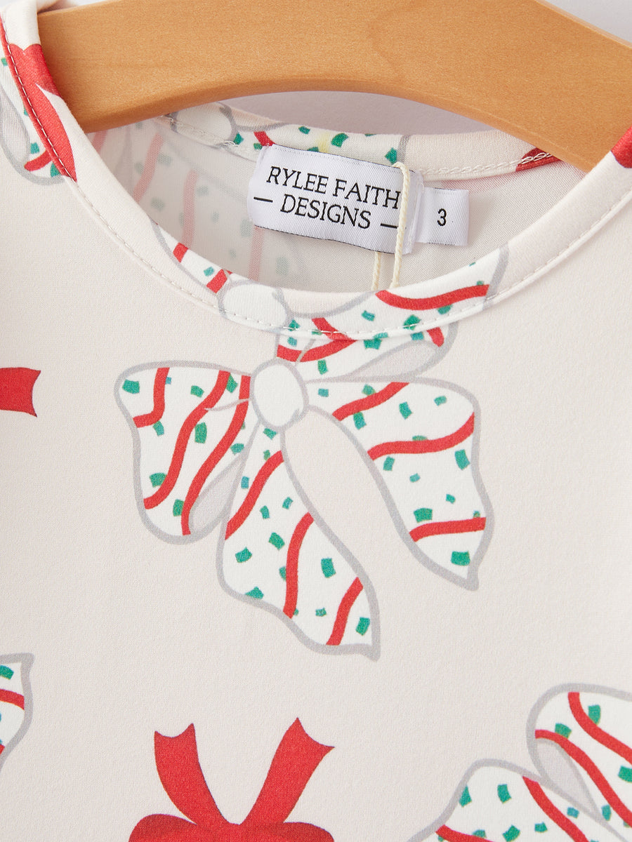 Christmas Gingerbread Print Girls Dress