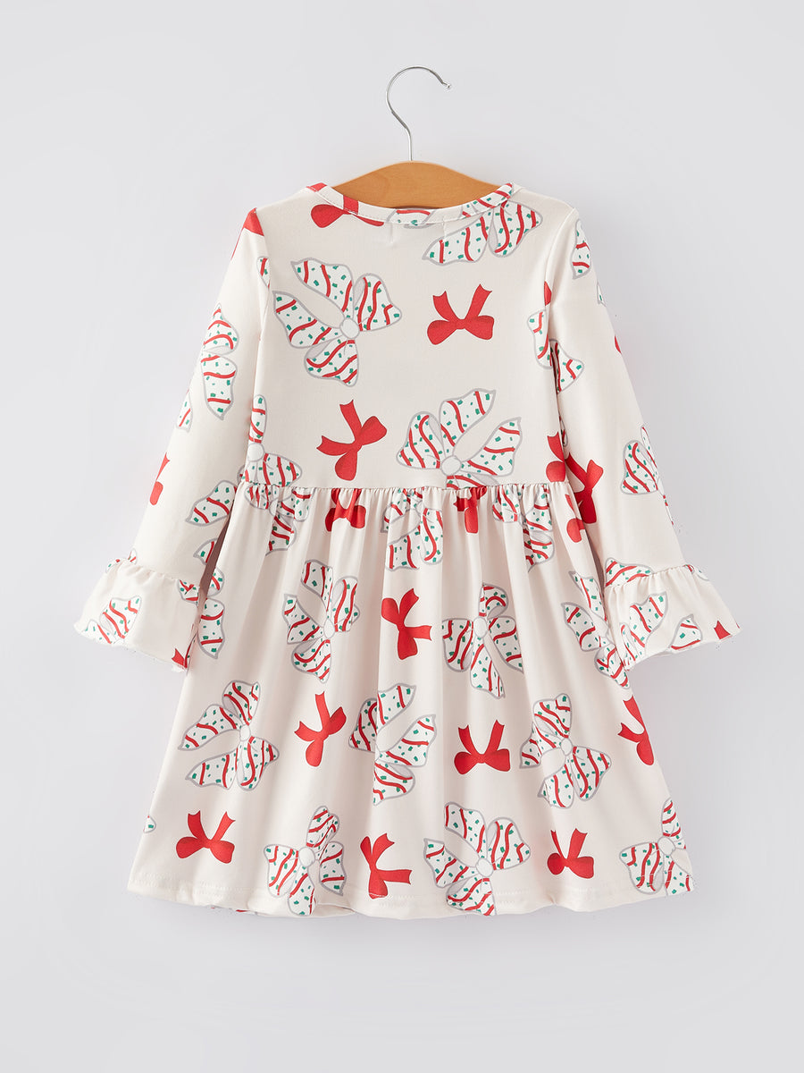 Christmas Gingerbread Print Girls Dress