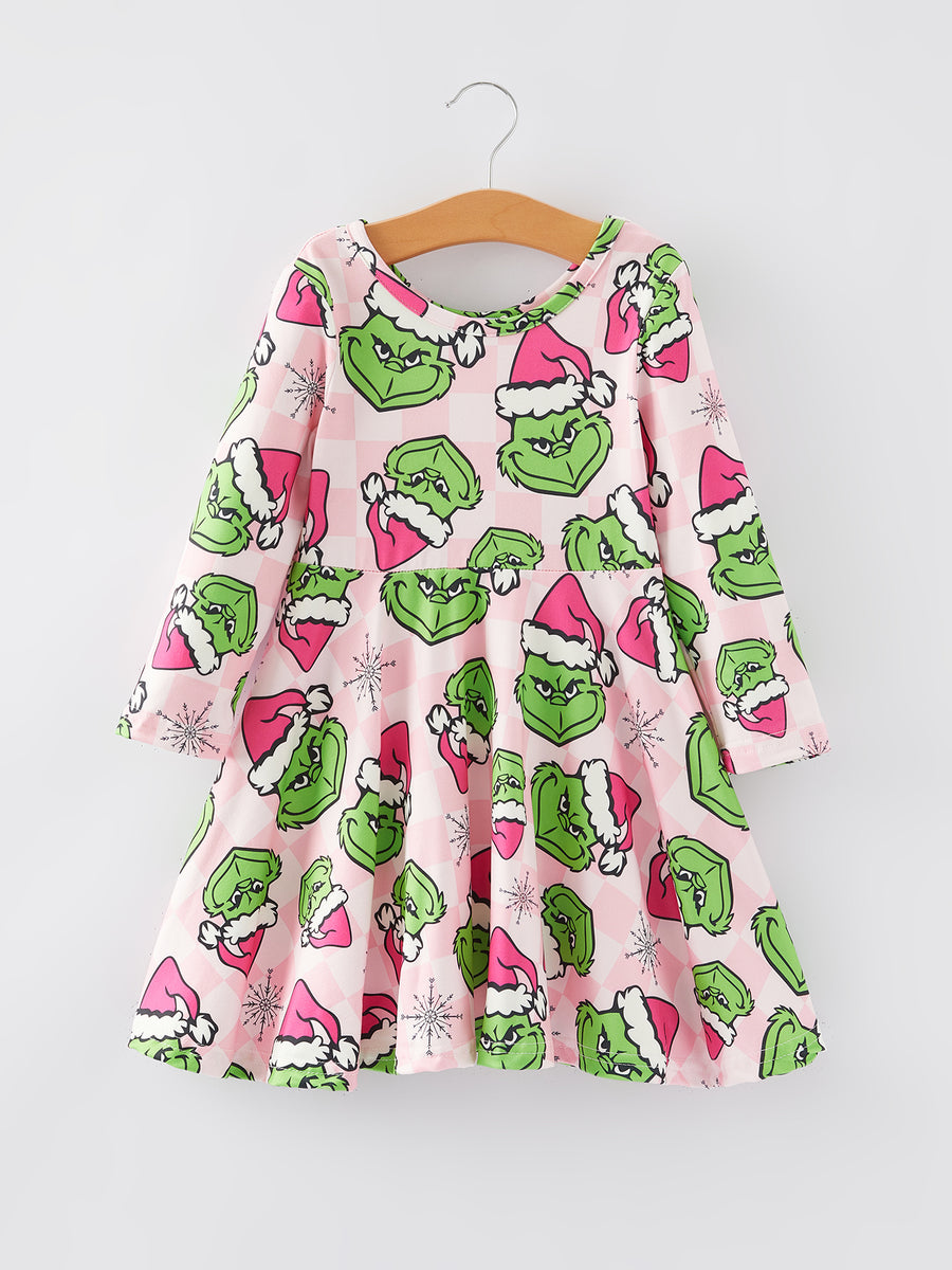 Christmas Character Print Girls Dress