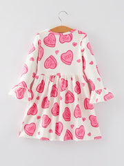 Valentine's Day SWEET PEA Heart Print Girls Dress