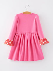 Valentine's Day Cute Heart Print Lace Girls Dress