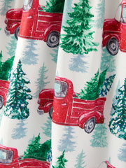 Girls Christmas Truck Christmas Tree Print Dress