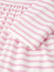 Valentine's Day Ruffle Stripe Smocking Embroidered Outfit Set