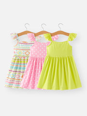 Girls Milk Silk Dress 3-piece Set