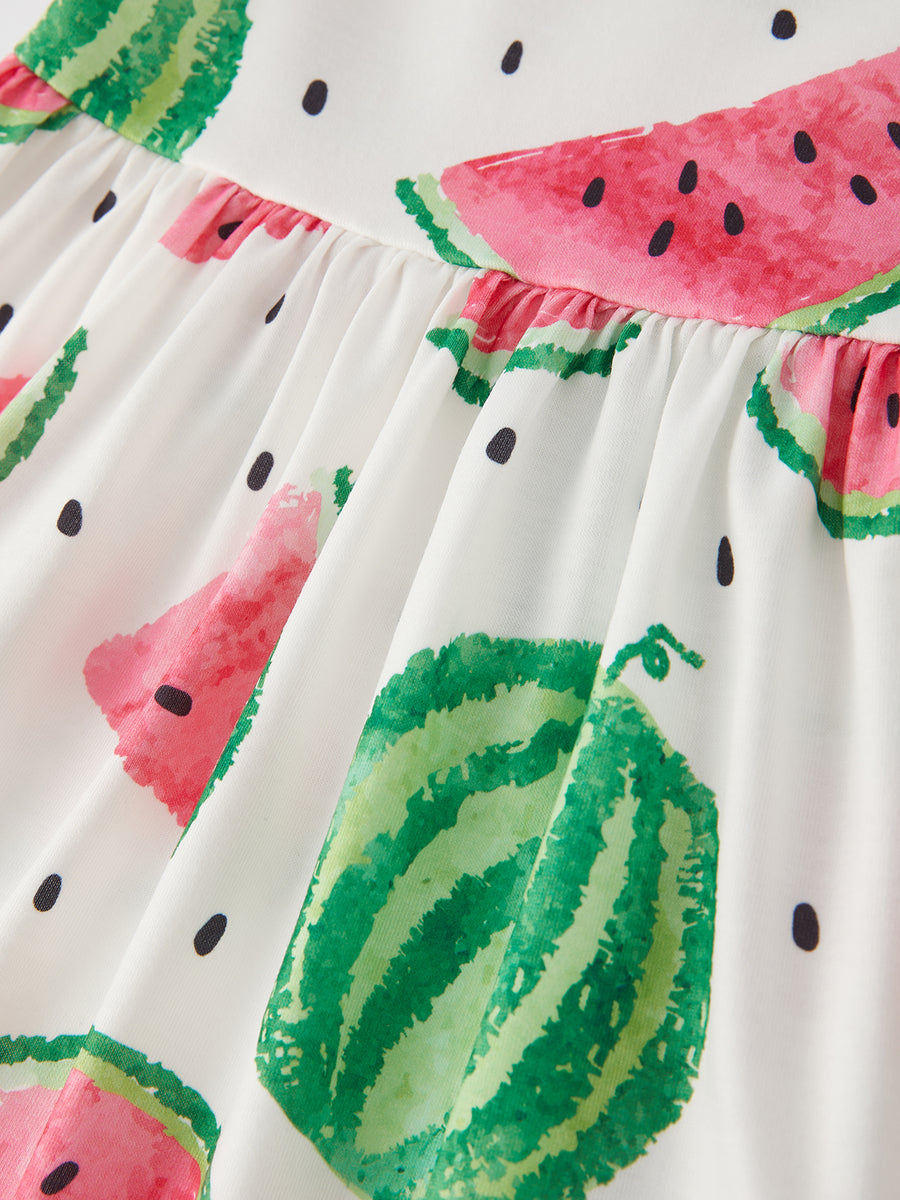 Summer Girls Watermelon Polka Dot Dress 3-piece Set