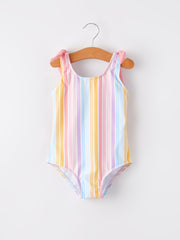 “Colorful Stripe” Floral Boutique Swimsuit