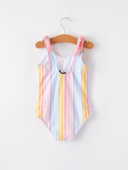 “Colorful Stripe” Floral Boutique Swimsuit