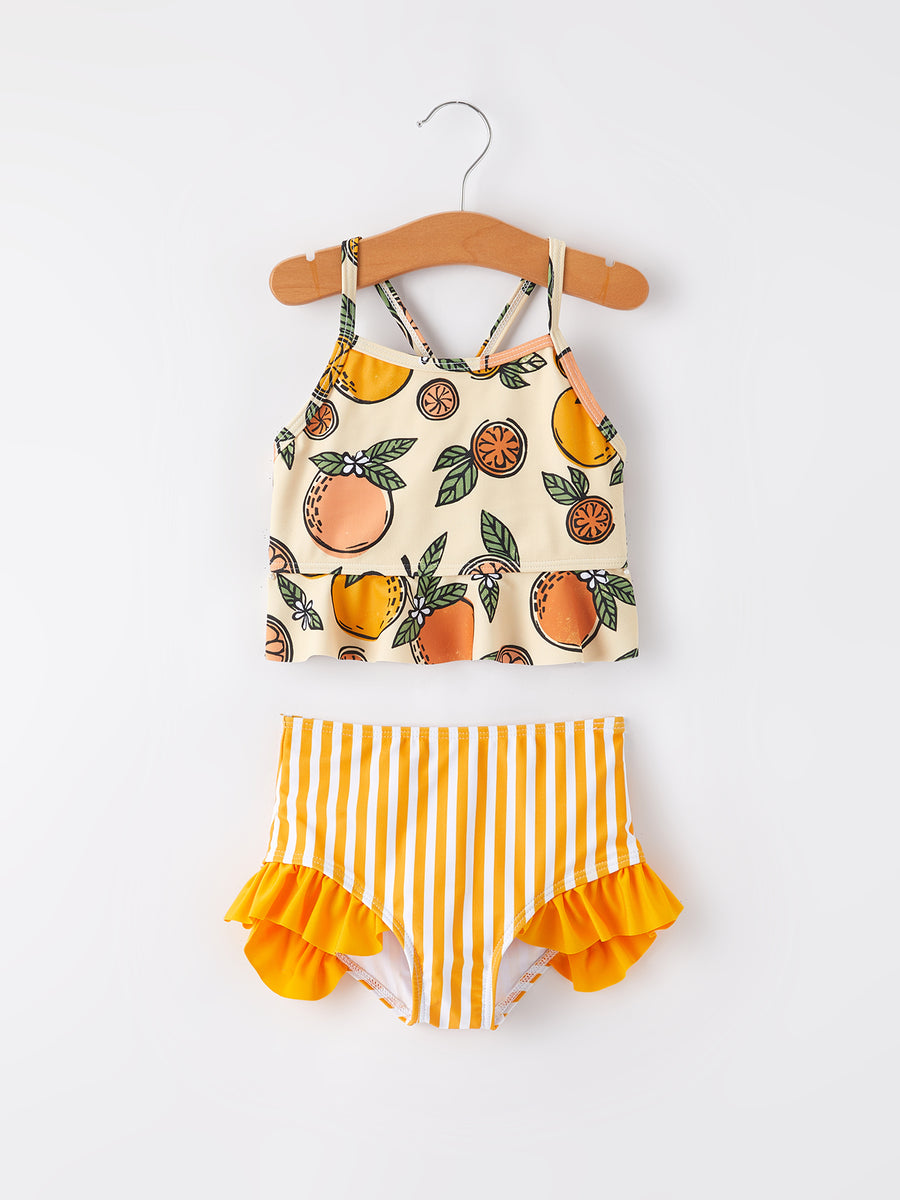 "Orange" Boutique Girls Swimsuit