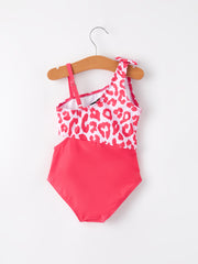 Girls Hot Pink Leopard Swimsuit