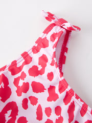 Girls Hot Pink Leopard Swimsuit