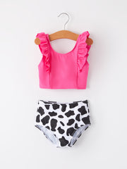 "Cow Pattern" Girls' Swimsuit