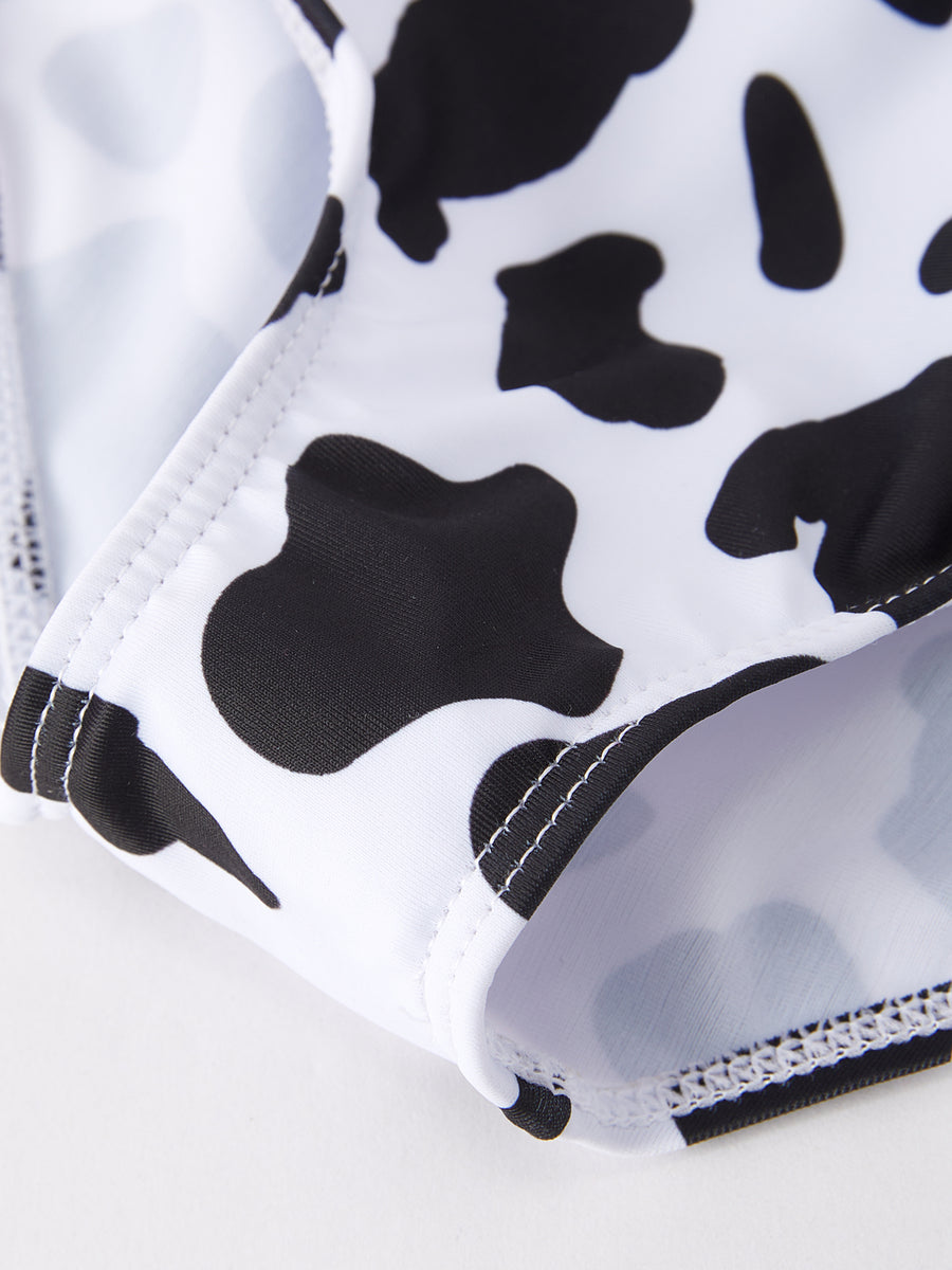 "Cow Pattern" Girls' Swimsuit