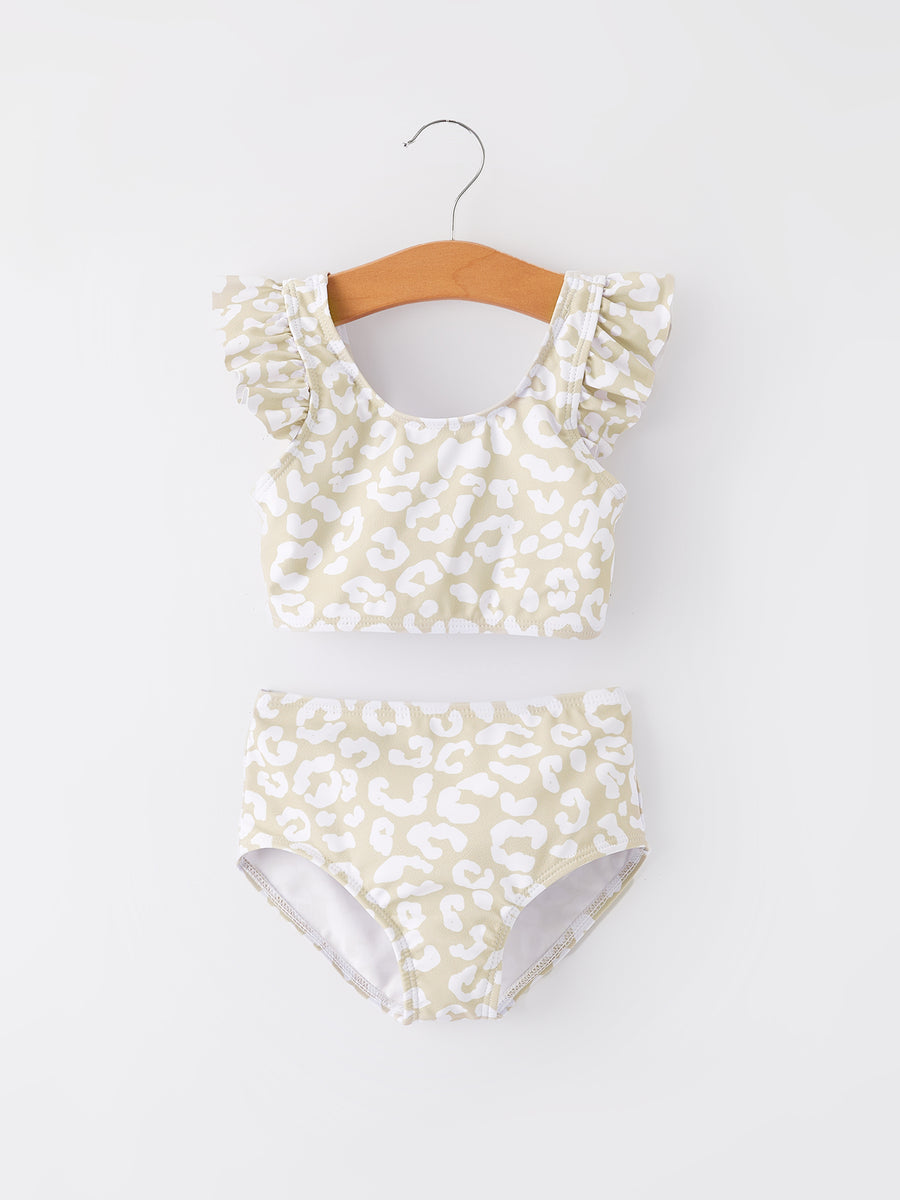 "Light Leopard Print" Girls' Swimsuit