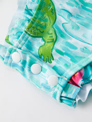 "Crocodile" Green Girls' Swimsuit