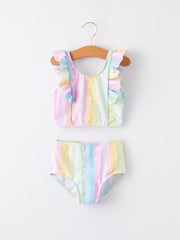 Colorful Ruffle Swimsuit