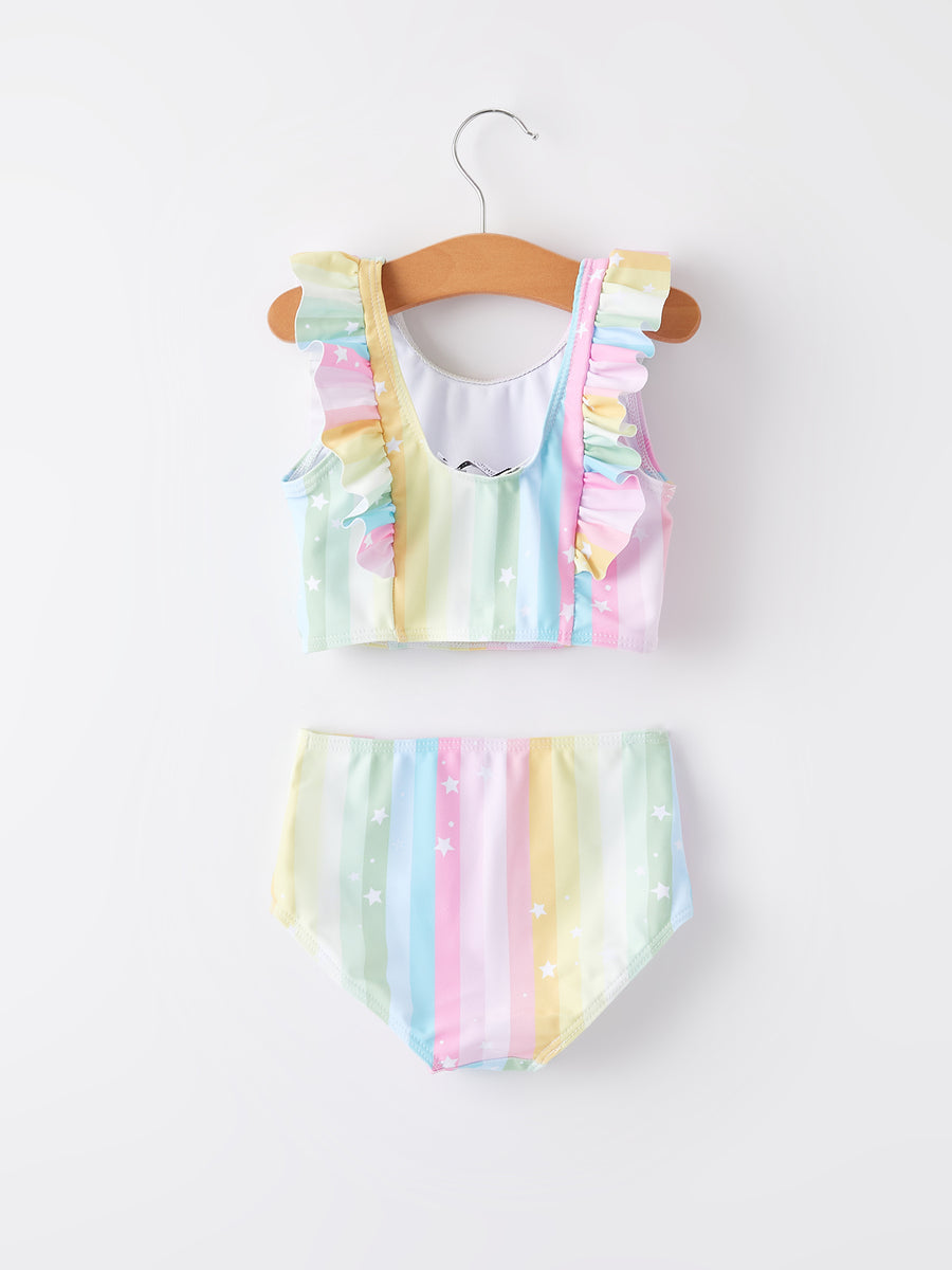 Colorful Ruffle Swimsuit