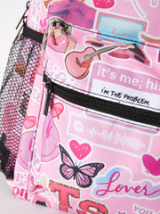 TS Print Pink Backpack