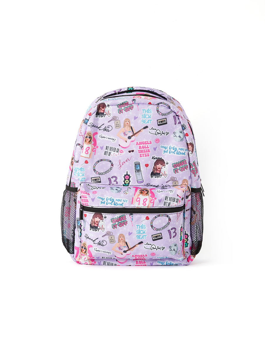 TS Print Purple Backpack