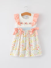 Easter Bunny Embroidery Girls Dress