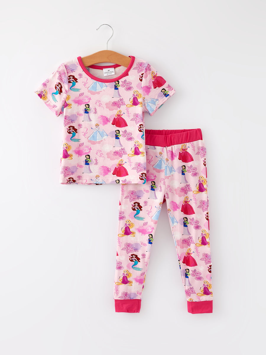 Bamboo Fabric Girls Summer Princess Pajamas