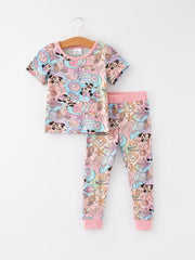 Bamboo Fabric Girls Summer Minne Mouse Pajamas