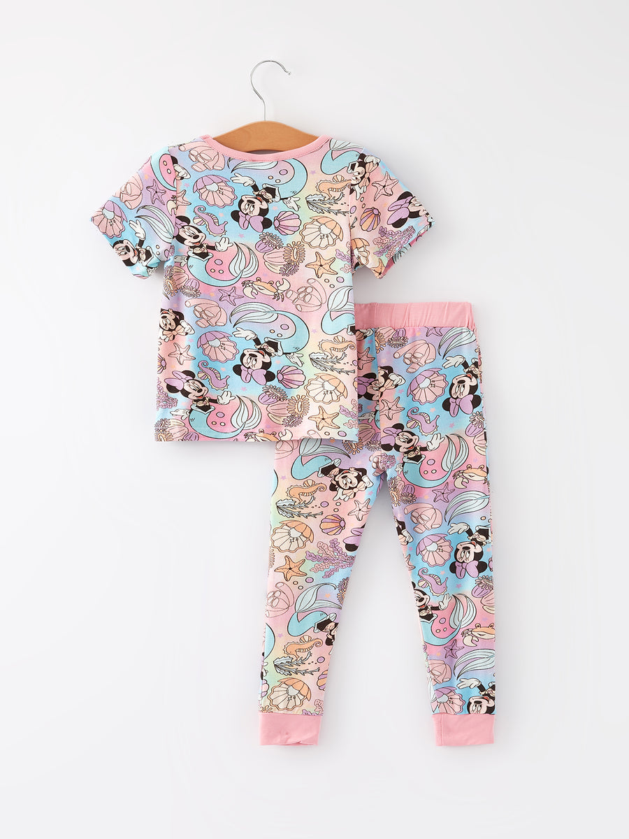 Bamboo Fabric Girls Summer Minne Mouse Pajamas