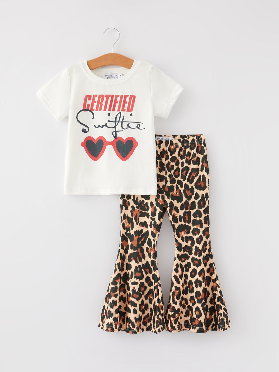 Girls' Heart Leopard Print Set