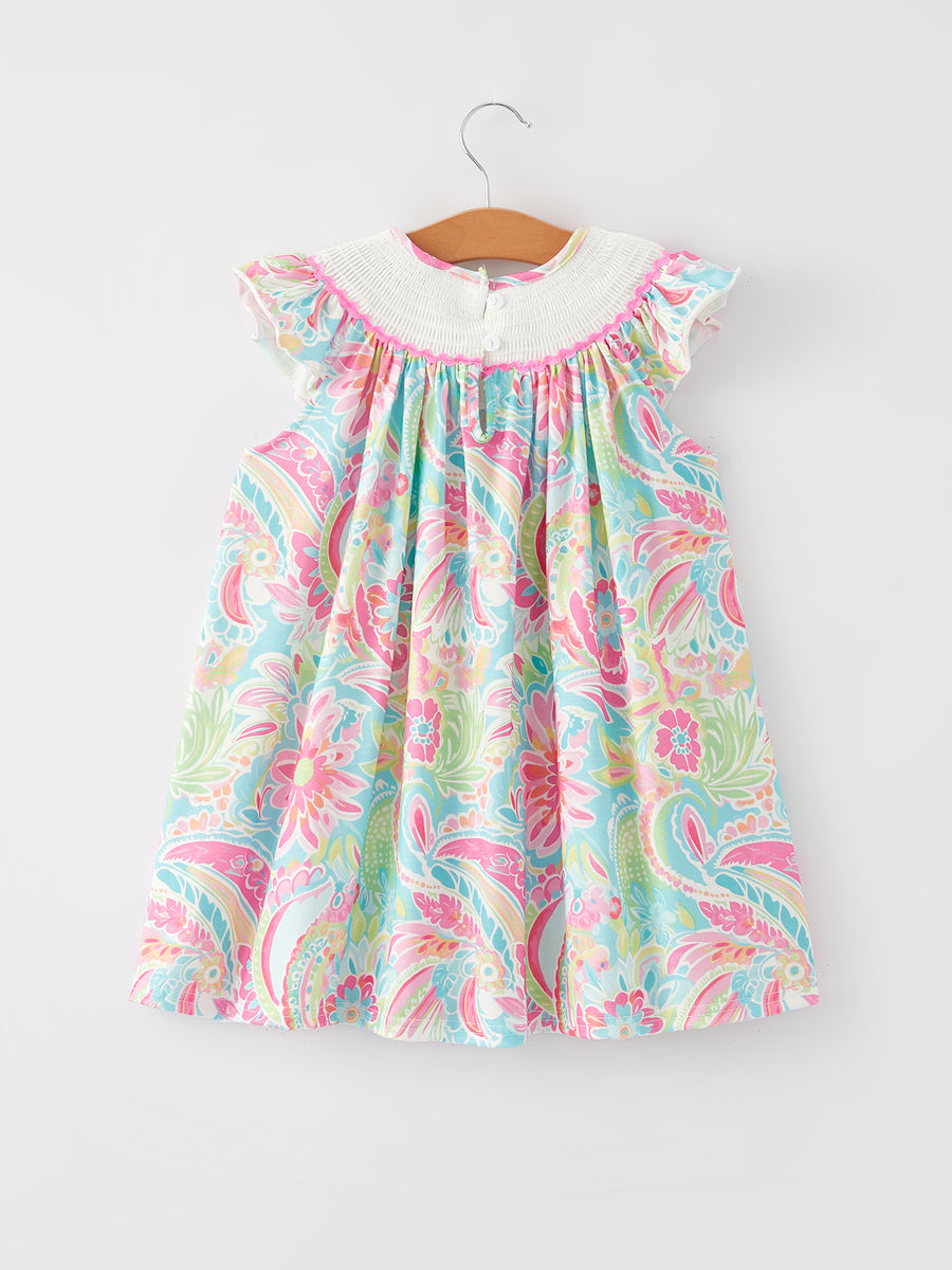 Easter Cross Smocking Embroidery Baby Girl Dress