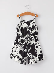 Girls' Cow Pattern Jumpsuit