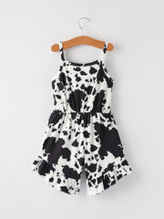 Girls' Cow Pattern Jumpsuit