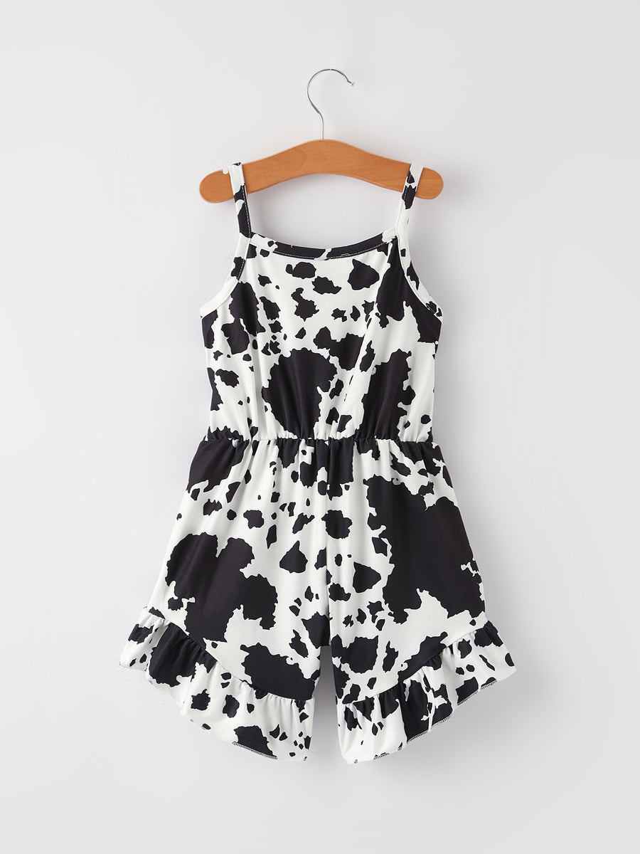 Girls' Cow Pattern Jumpsuit