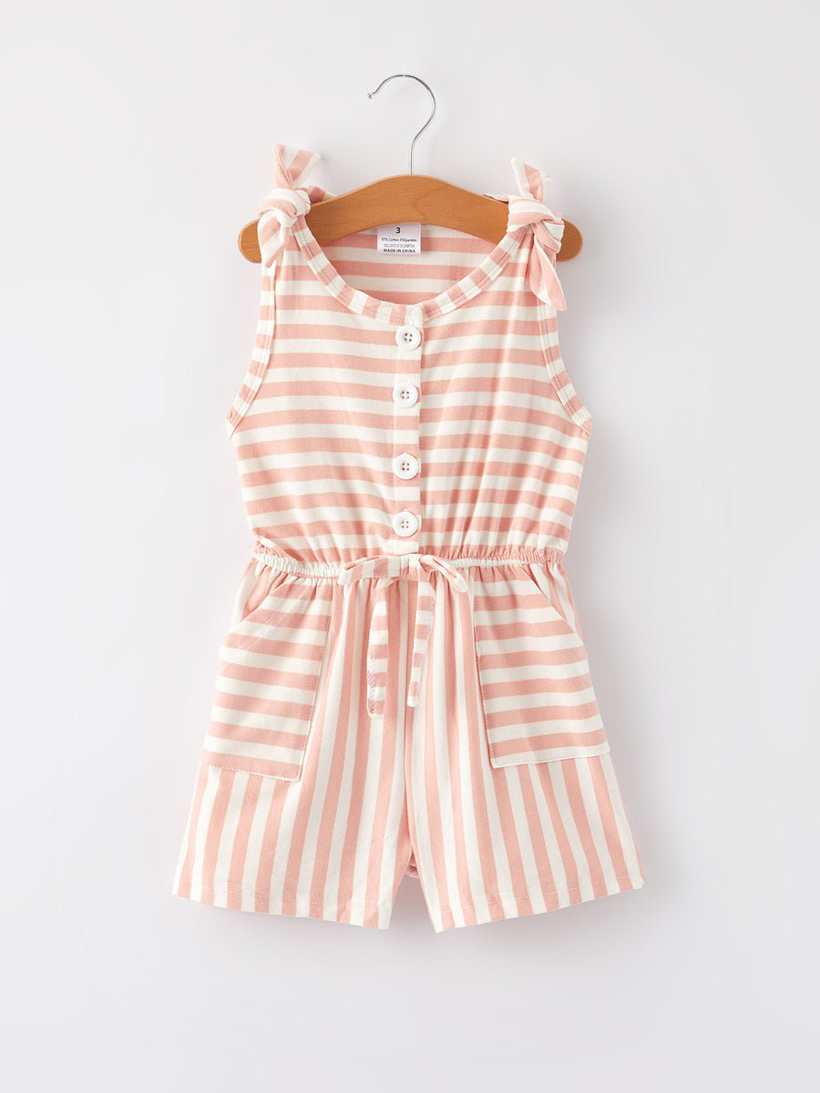 Girls' Striped Jumpsuit