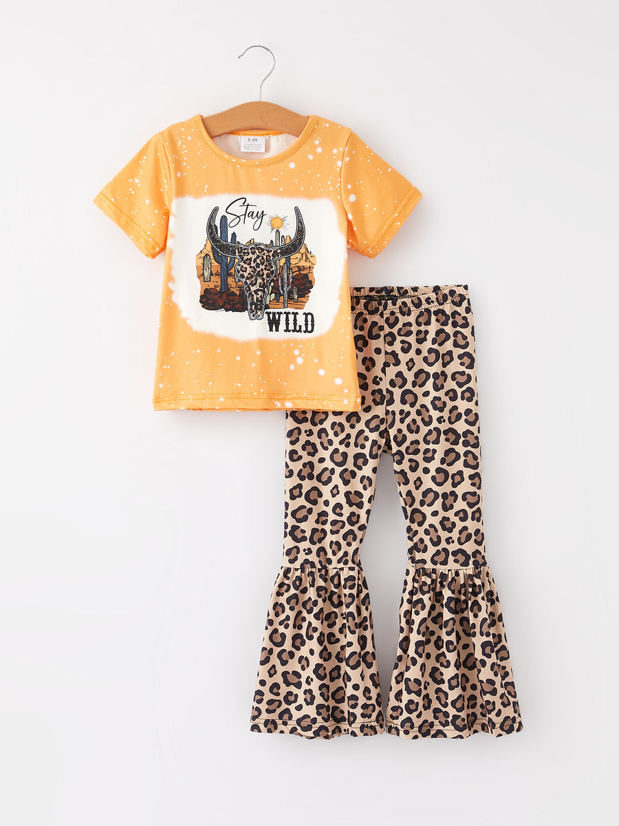 Western  Leopard Print Girls Set