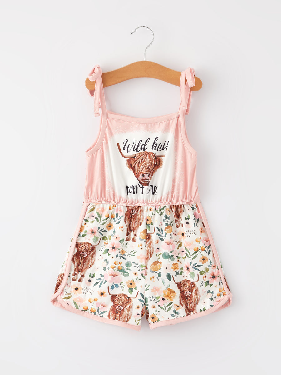 Cow Floral Jumpsuit Two-Piece Set